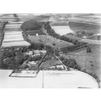 Luftbild 'Haus_Meer_ohne_Nr_mit_Ilvericher_Rheinschlinge.jpg', verwendt als Postkartenmotiv (um 1932). Stadtarchiv Meerbusch